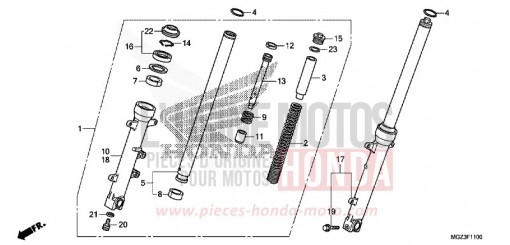 FOURCHETTE AVANT CBR500RAD de 2013